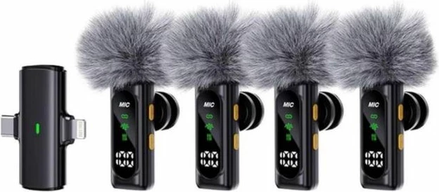 Sistem Mikrofonash Lavalier Wireless T90 1-to-4 (4 Mikrofona)