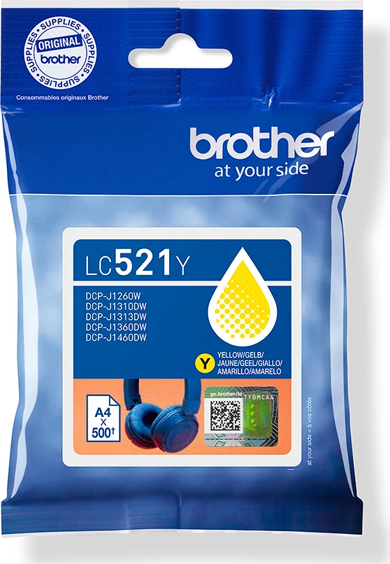Kartush bojë, Brother LC-521Y, standard, e verdhë