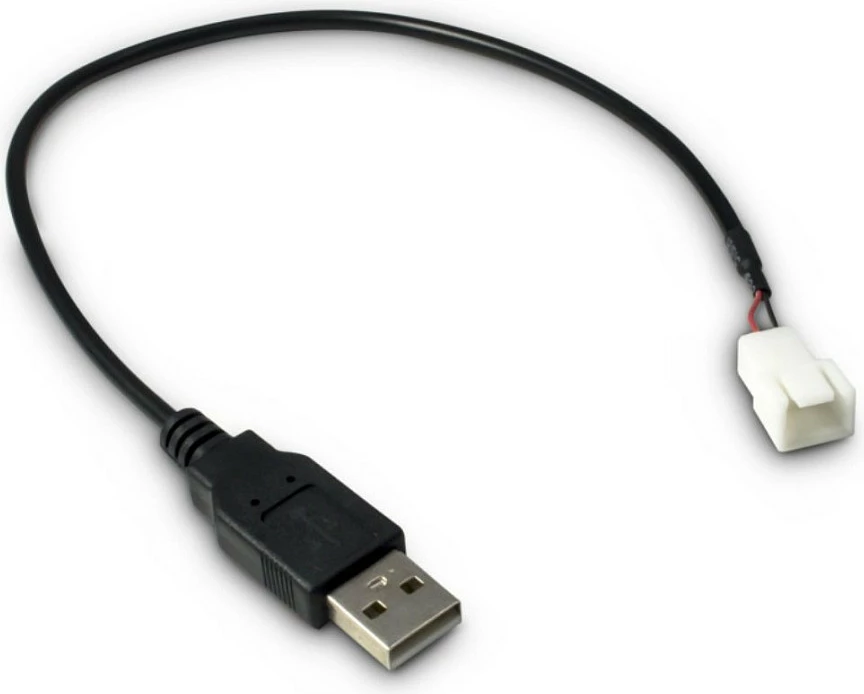 Adapter kabllo Inter-Tech USB-A mashkull në 3-pin femër, 30 cm, e zezë