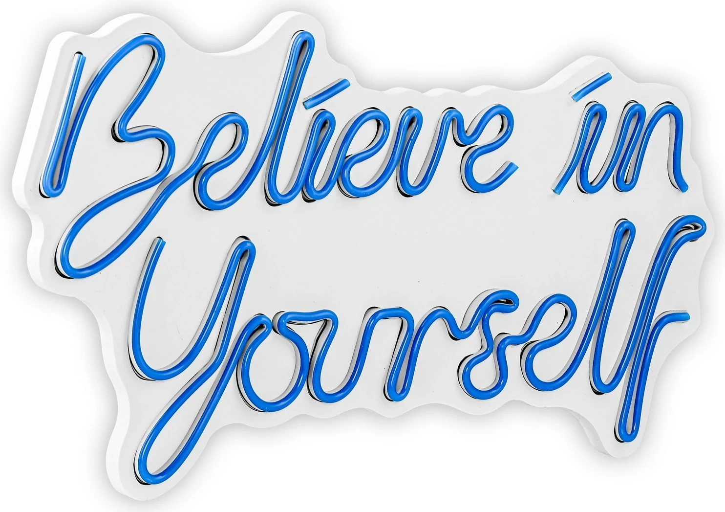 Dekor dritash LED plastike, 'Believe in Yourself', ngjyrë kaltër