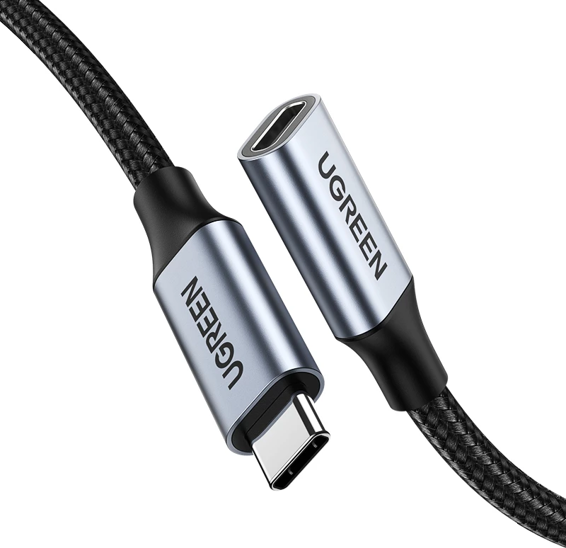 Kabllo USB-C në USB-C Ugreen US372 30205, 1m, 100W, 10Gbps, Gri