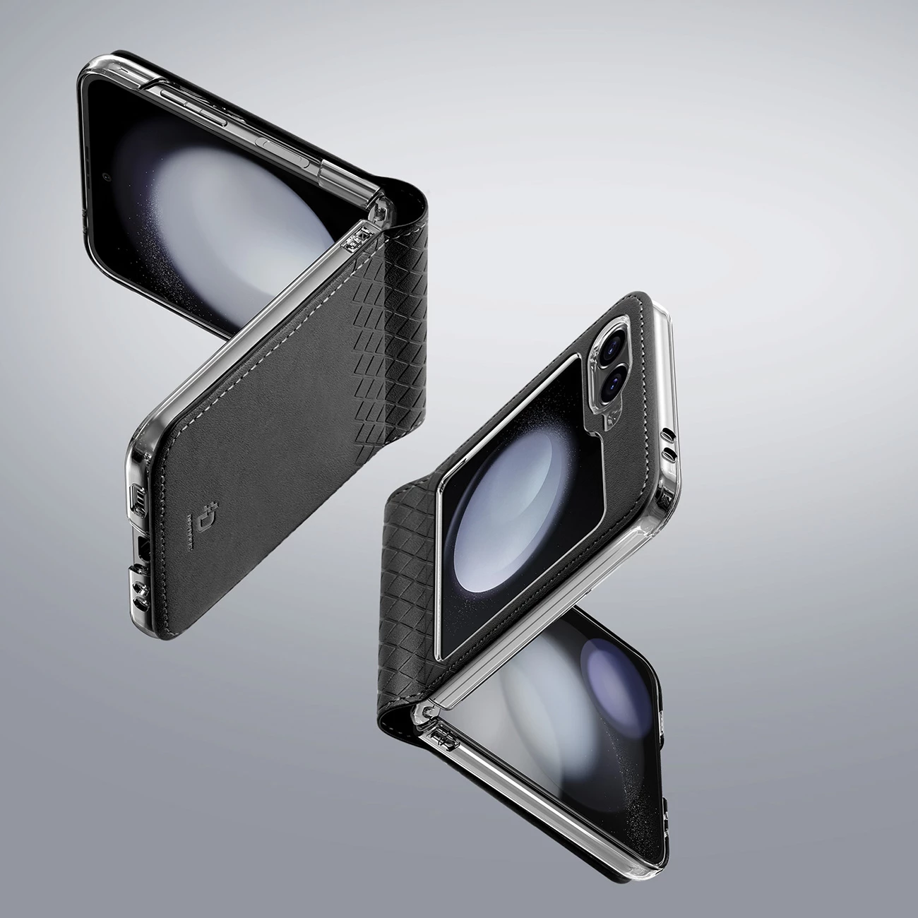 Mbështjellës Dux Ducis Brill për Samsung Galaxy Z Flip 6, lëkurë ekologjike, i zi