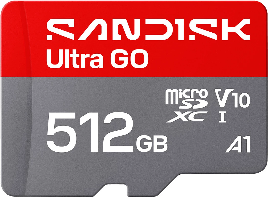 Kartelë microSD SanDisk Ultra 512GB, UHS-I, 190MB/s, A1, V10, Gri/Kuqe