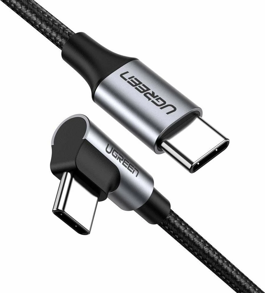 Kabllo USB-C në USB-C Ugreen US255/50122B 0.5 m 60W 3A prizë këndore, e zezë