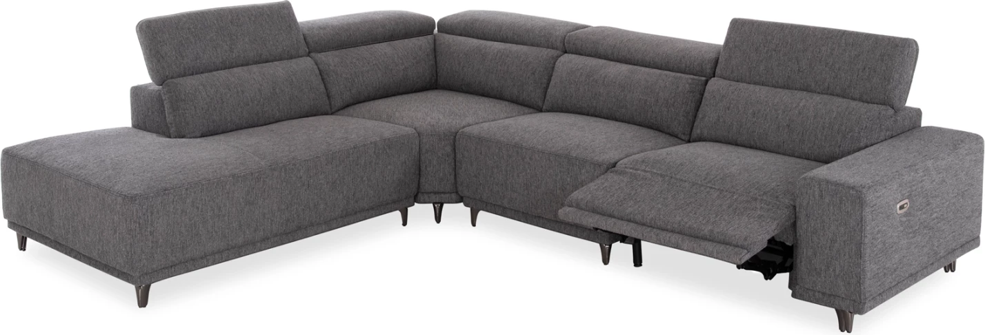 Këndore e majtë me 5 ulëse, me recline, ngjyrë gri, LUNARIS CD3316.01L, 307x267x94cm