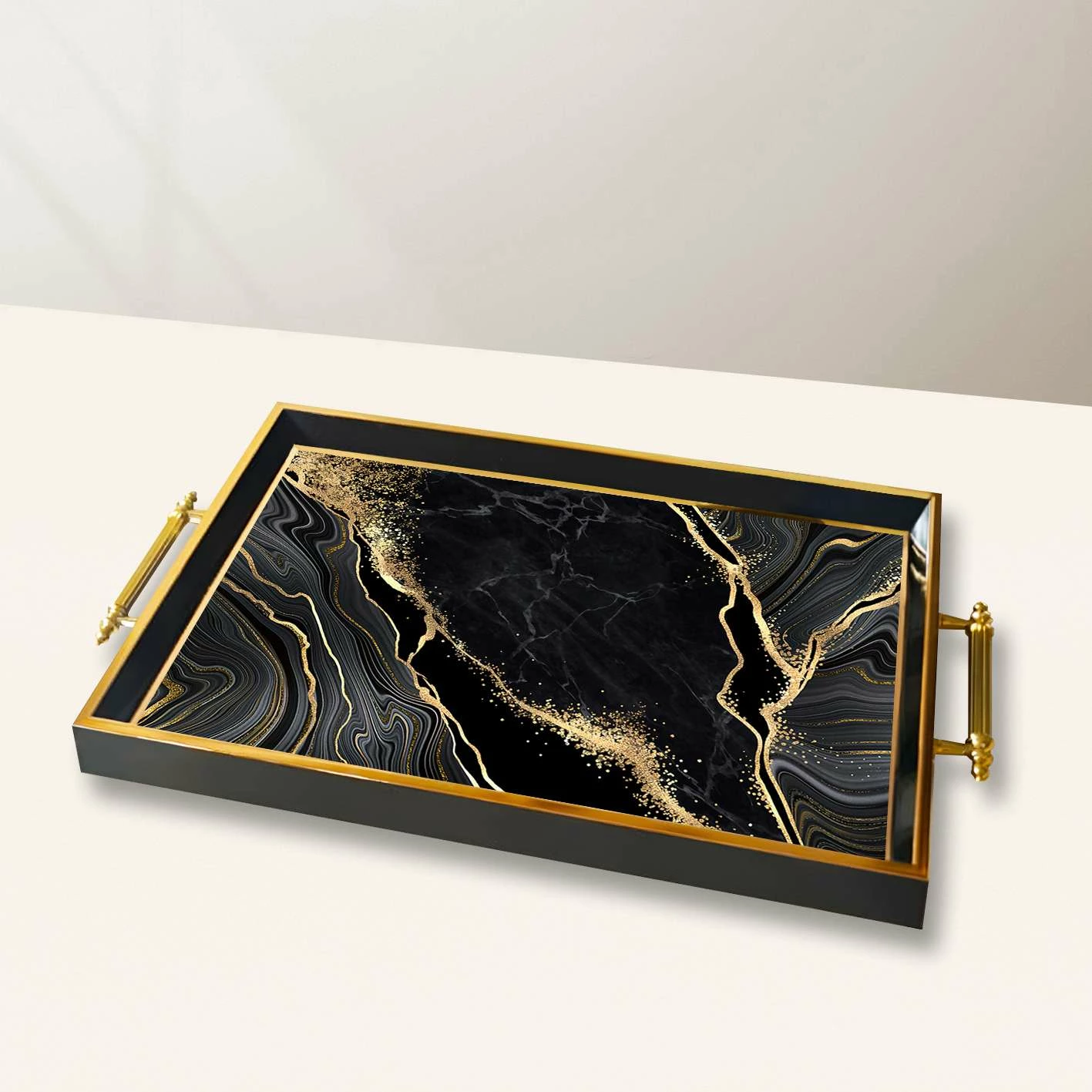 Tabaka xhami, dizajn elegant, shumëngjyrëshe, TPA10018, 50x29x3.5 cm