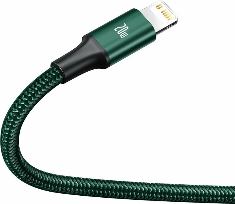 Kabllo 3-në-1 Baseus Rapid Series CAMLT-SC06, 1.5m, 20W, USB-C/Lightning/micro USB, e gjelbër