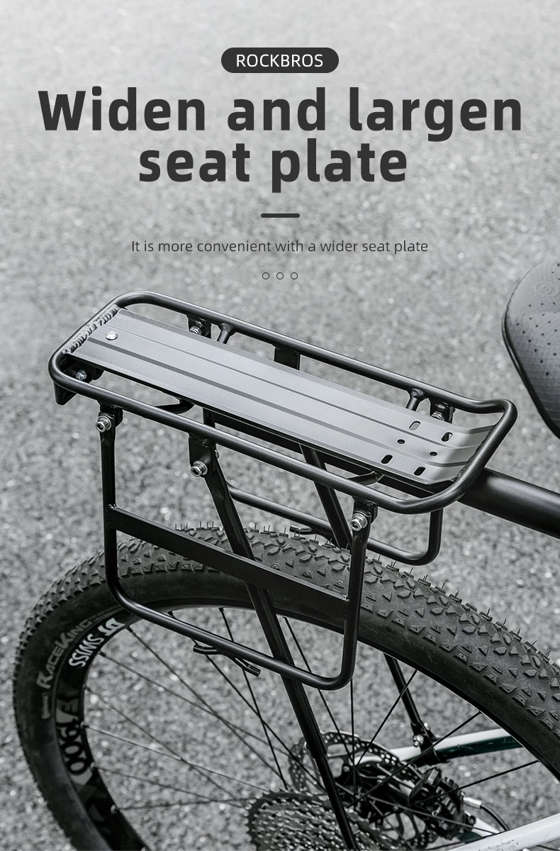 Raft biçiklete Rockbros 33210004001 me rafte dhe dritë LED, e zezë