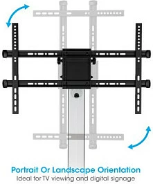 Stativ mobil për TV MANHATTAN 462327, 37-86", VESA 600 x 400, me rrota, zi/argjend