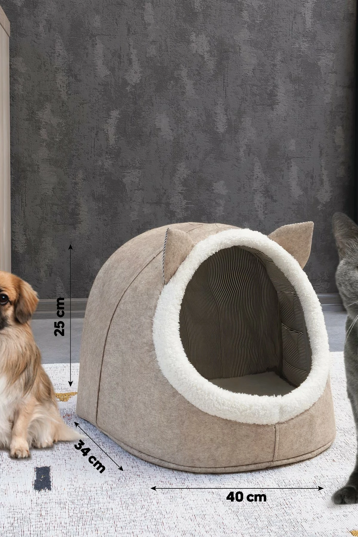 Shportë prej fëlti, ngjyrë krem, Aberto Design, KALS-03792