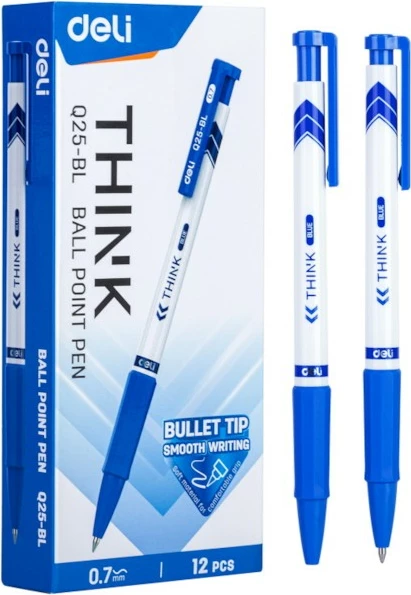 Deli Kimik Ballpoint Think Blue 0.7 1/12 Q25Bl