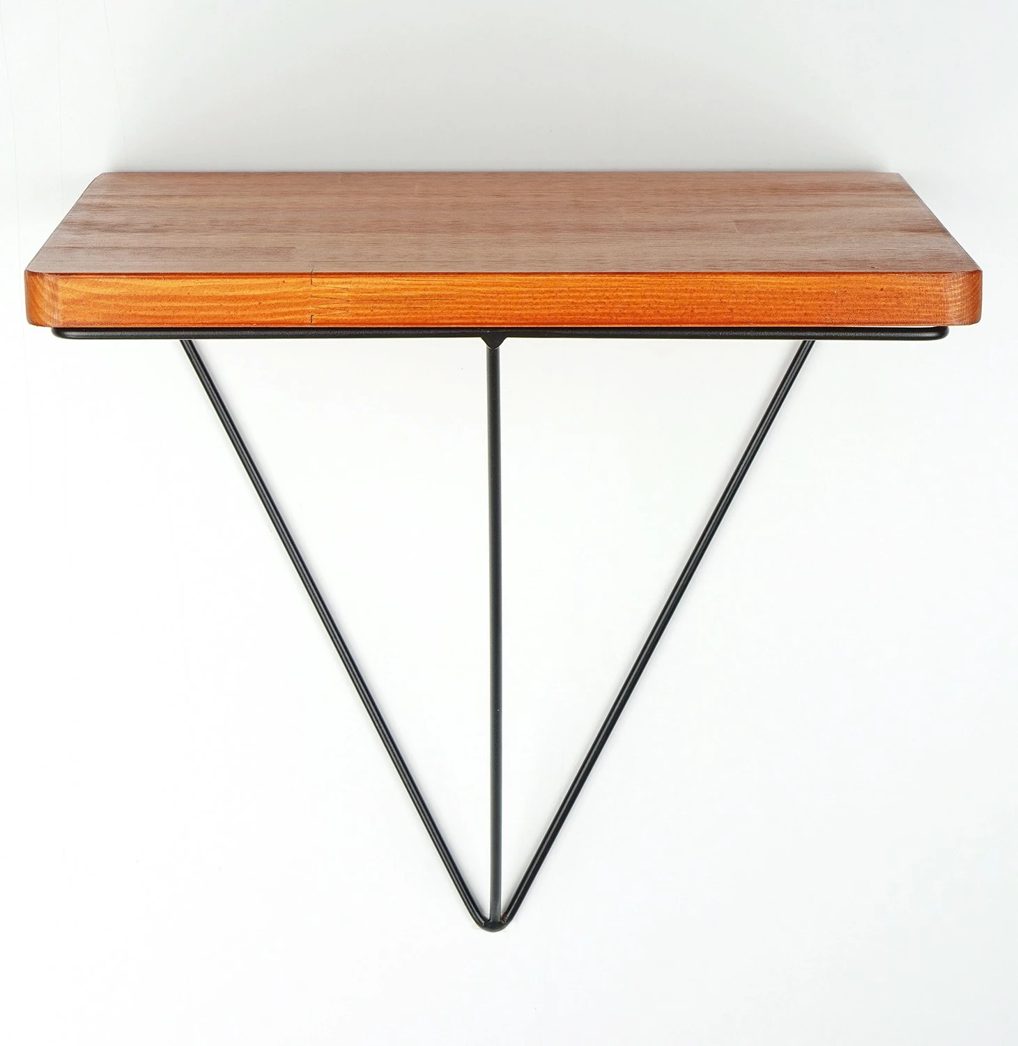 Raft dekorativ prej druri për mur, ngjyrë arre dhe e zezë, Hanah Home, Wr037