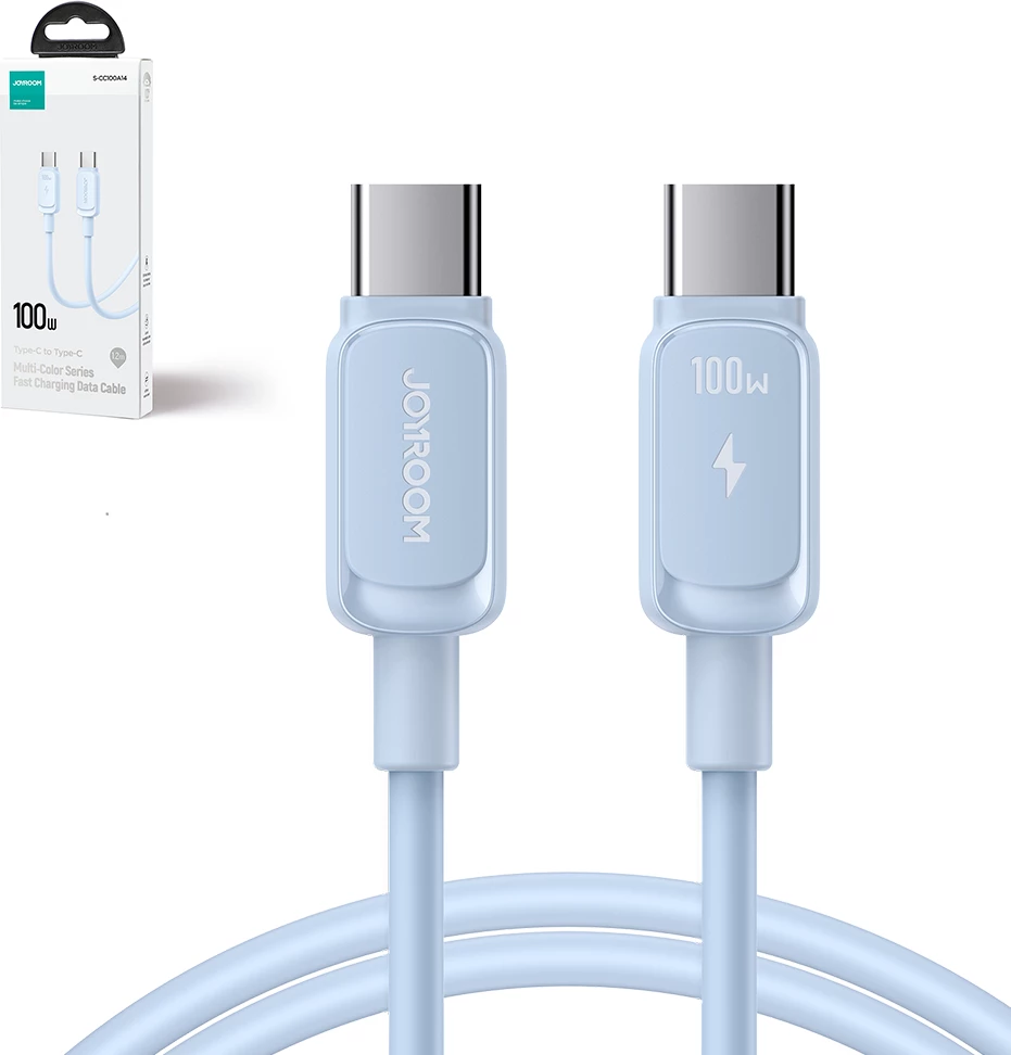 Kabllo USB-C në USB-C Joyroom Multi-Color Series A14, 1.2m, 100W, Kaltër