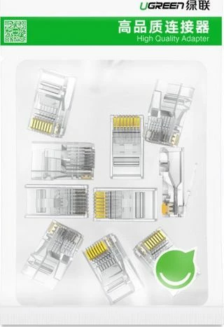 Konektor RJ45 Ugreen 50961 Cat 6 8P8C, 10 copë, transparent