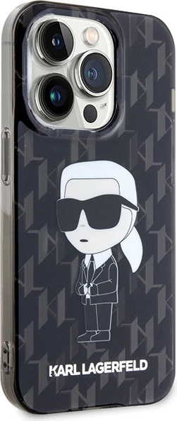 Mbështjellës Karl Lagerfeld Monogram Ikonik për iPhone 15 Pro Max, i zi
