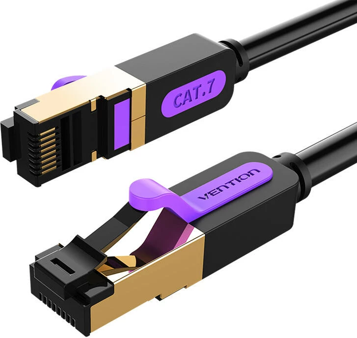 Kabllo rrjeti Cat.7 S/FTP, Vention ICDBD, 0.5 m, 10 Gbps, RJ45, e zezë