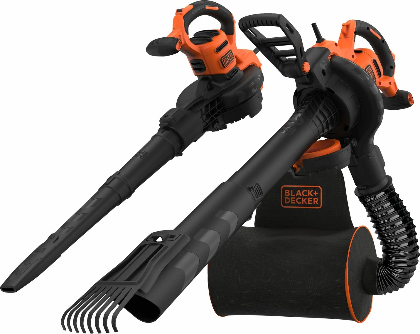 Fryrës/fshesë me thithje për gjethe Black&Decker BEBLV301 3000W, 72L, me kabllo, e zezë/portokalli