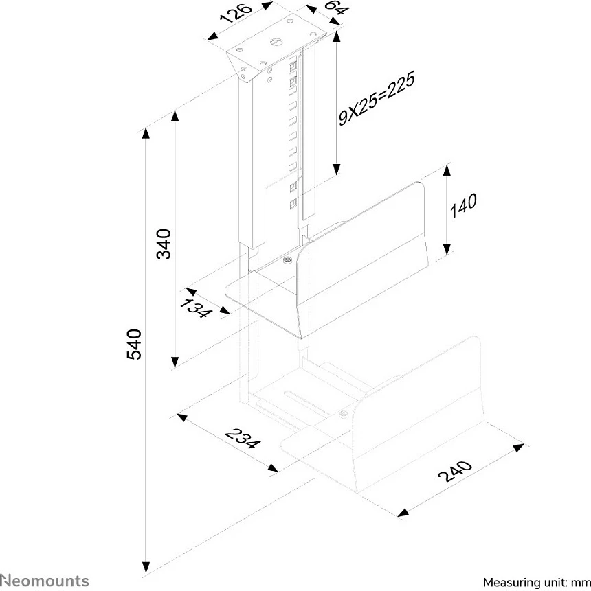 Mbajtës CPU Neomounts, Newstar, CPU-D200BLACK, 30 kg, i zi