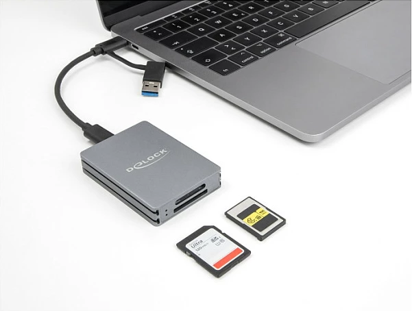 Lexues kartelash DeLOCK USB-C, CFexpress Type A / SD/SDHC/SDXC, 10 Gbit/s, gri
