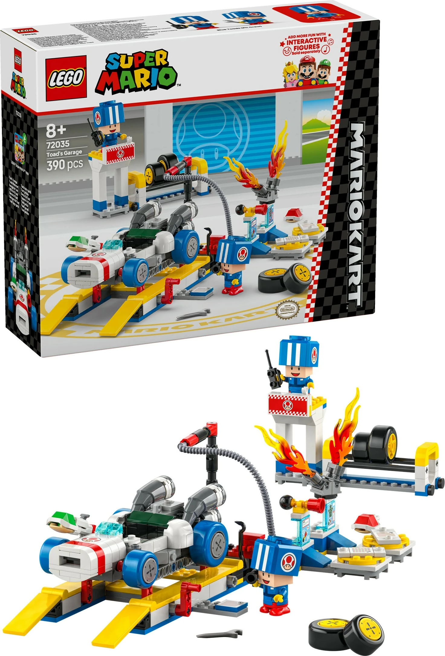 Set ndërtimi LEGO Mario Kart Toad's Garage, 390 pjesë, plastikë, shumëngjyrësh