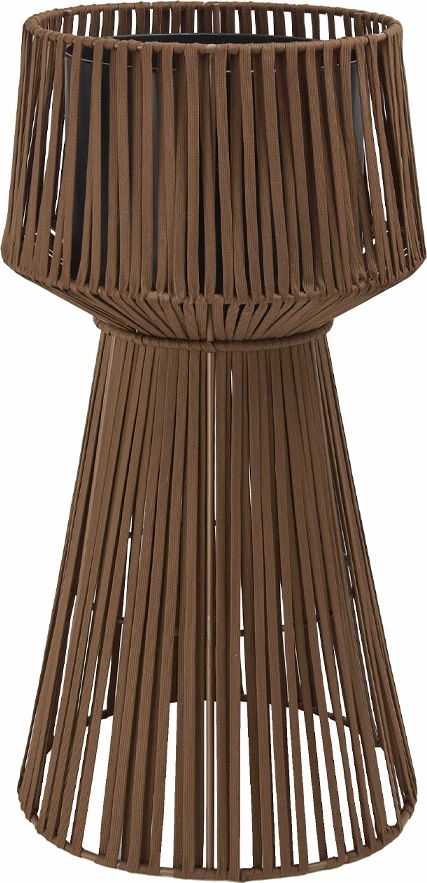 Mbajtëse lulesh me litar, metal, ngjyrë kafe e çelët, 35x35x75cm