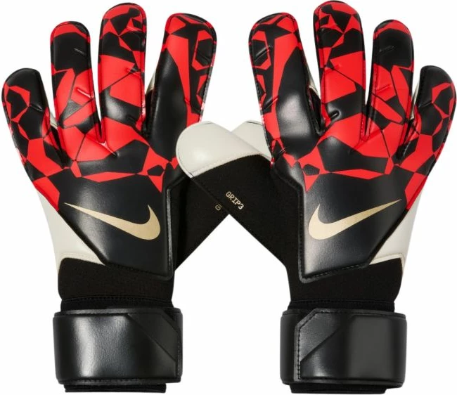Doreza portieri Nike Grip3 HQ0256 010, të zeza, të kuqe dhe të bardha