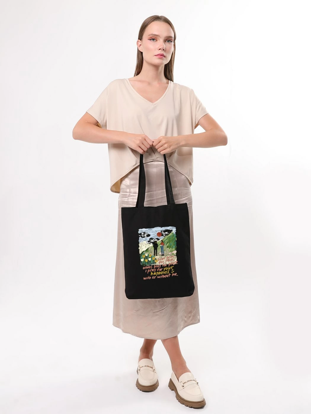 Çantë tote Zoozie Bags, 1881, e zezë, pambuk