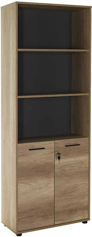 Raft librash Hanah Home, Nkt-552-Tt-1, ngjyrë arre e çelët, 72x187x34cm