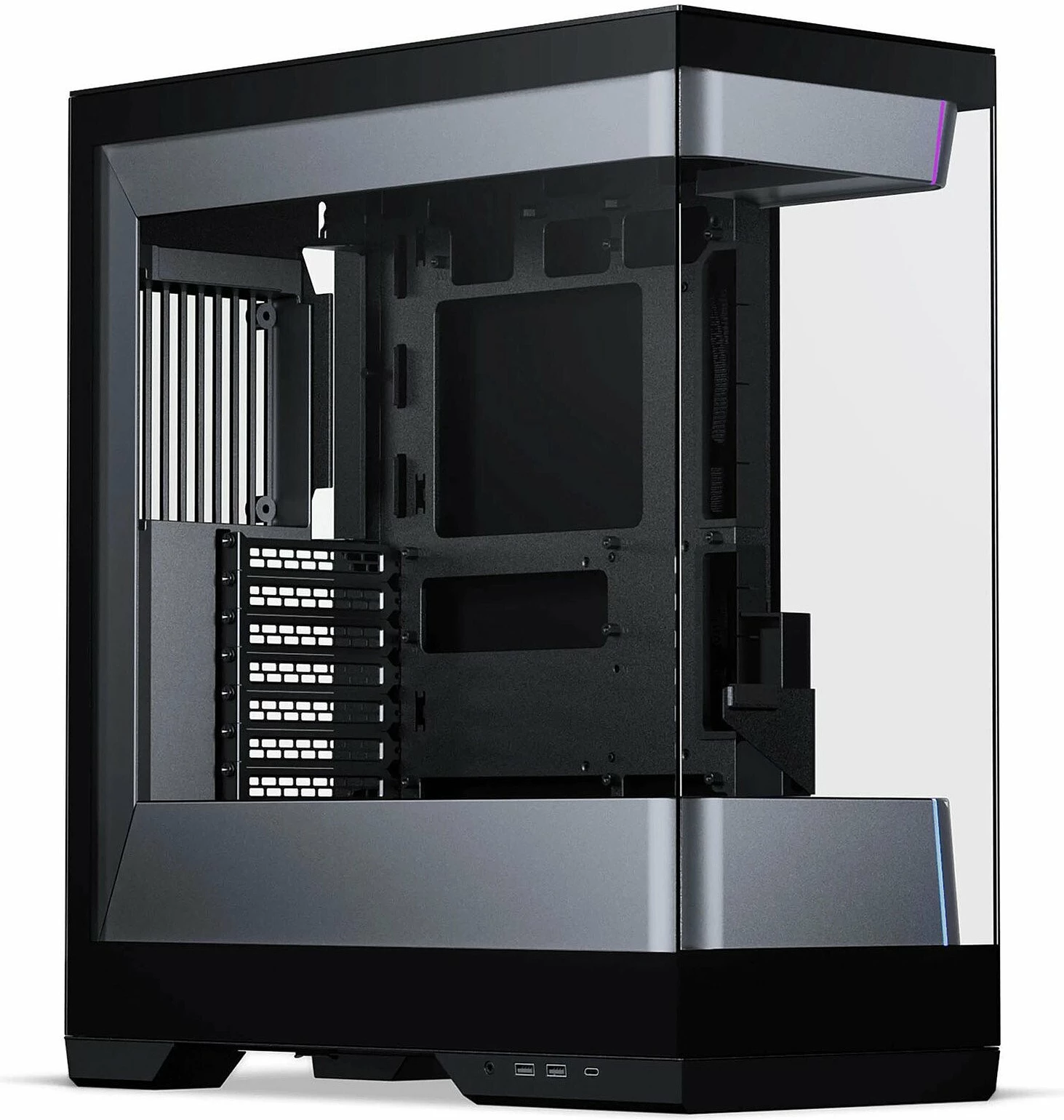 Kasë Phanteks Evolv S2 PH-ES524S2_DBK01, midi-tower E-ATX, xham i kalitur, DRGB, USB-C, e zezë/argjendtë