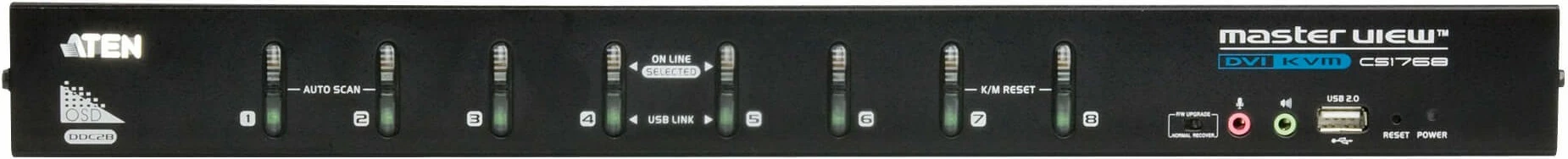 Switch KVM ATEN CS1768, 8 porta, DVI, USB, audio, i zi