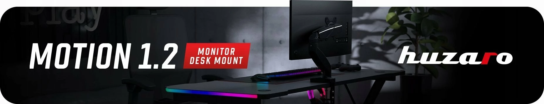 Mbajtëse tavoline për monitor Huzaro 1.2 (KG-A-HZRO-011) 15"-27", VESA 75x75/100x100, gas spring, e zezë