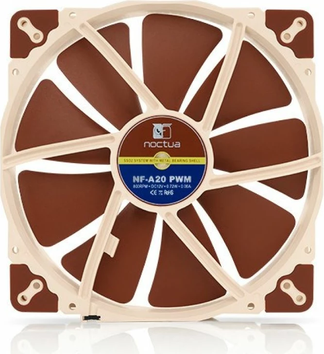 Ventilator kompjuteri noctua NF-A20 PWM, bezhë/kafe