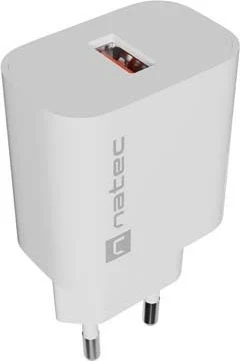 Karikues Natec Ribera 18W, USB-A, i bardhë