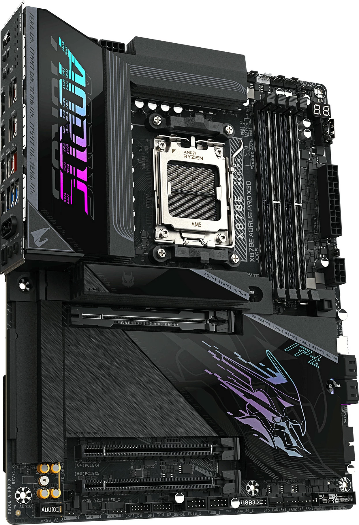 Pllakë amë Gigabyte X870E AORUS PRO X3D, Socket AM5, DDR5 9000MHz (OC), Wi-Fi 7, 5GbE, USB4, e zezë