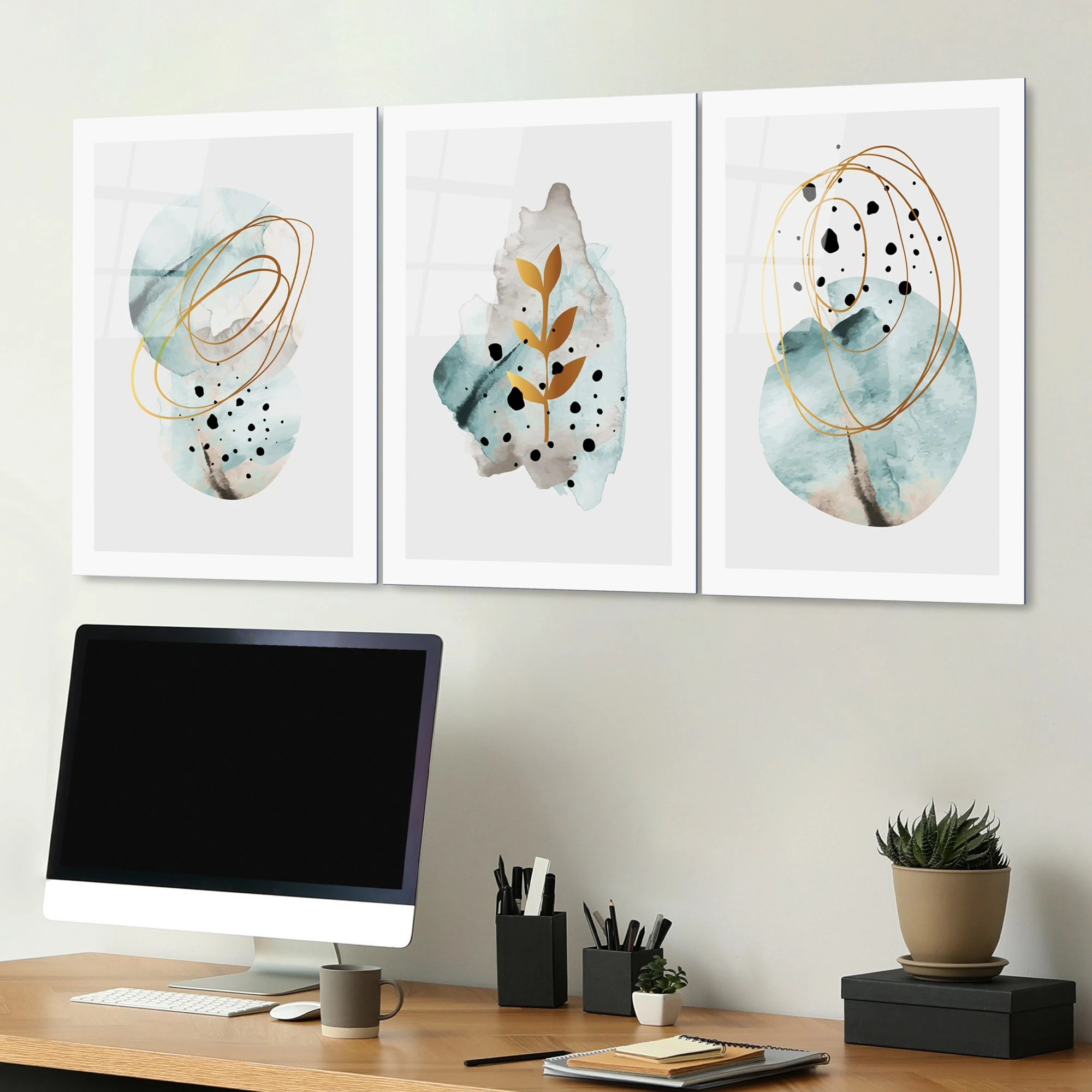 Pikturë dekorative xhami e temperuar (3 copë), Wallity, UV-970, 45x65cm