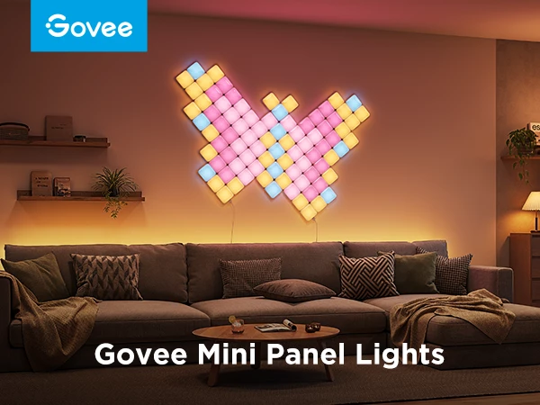 Panel dritash LED smart Govee Mini Panel Lights, RGBIC, Wi‑Fi, Matter, 10 copë