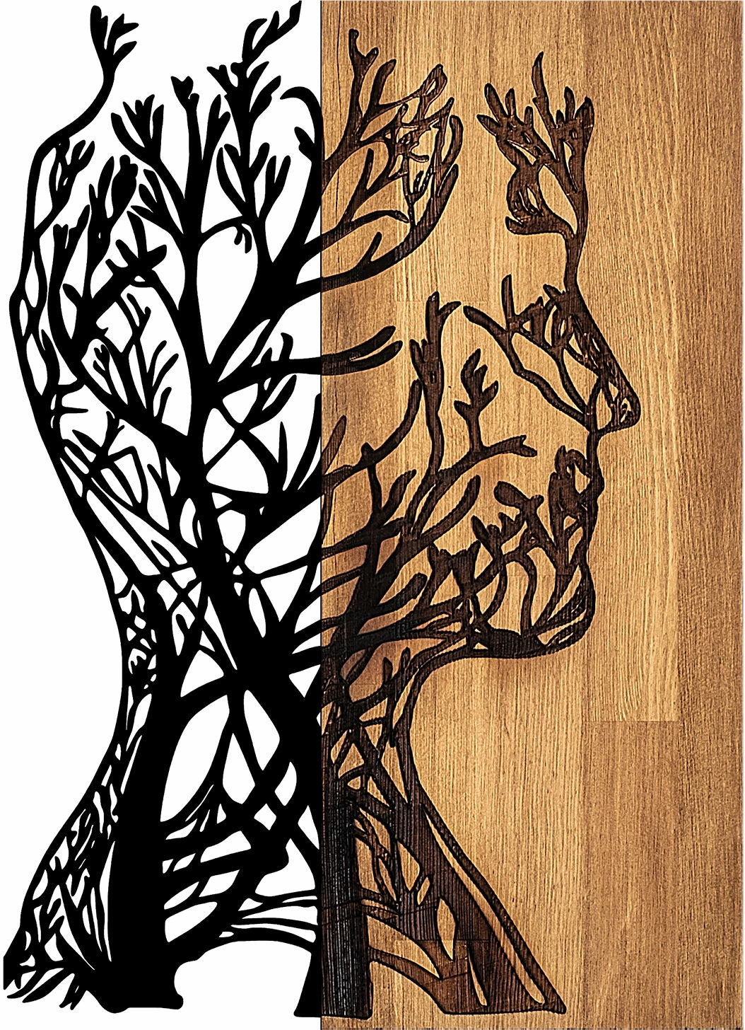 Aksesor dekorativ prej druri për mur, Wallity, njeri-dru, 319