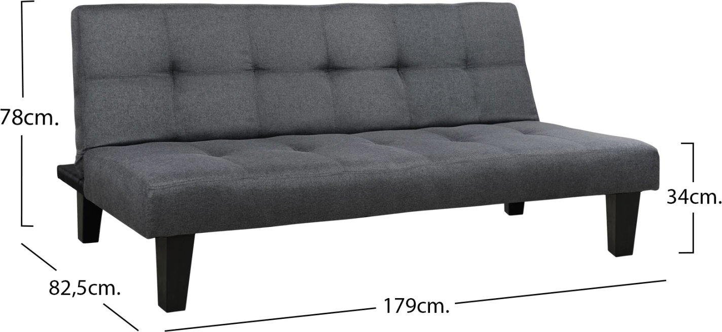 Divan/shtrat, material gri, FH3000.02, 180x82.5x78 cm