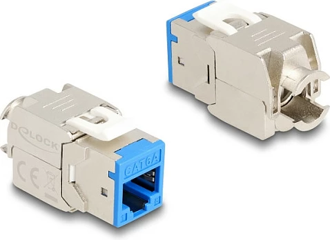 Modul Keystone DeLOCK RJ45 Cat.6A, LSA, pa vegla, set 10 copë, blu