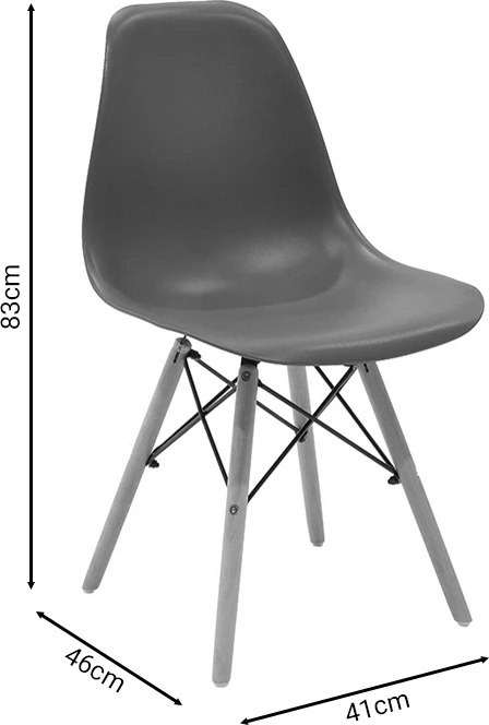 Karrige Julita PP, këmbë natyrale, 46x50x82cm