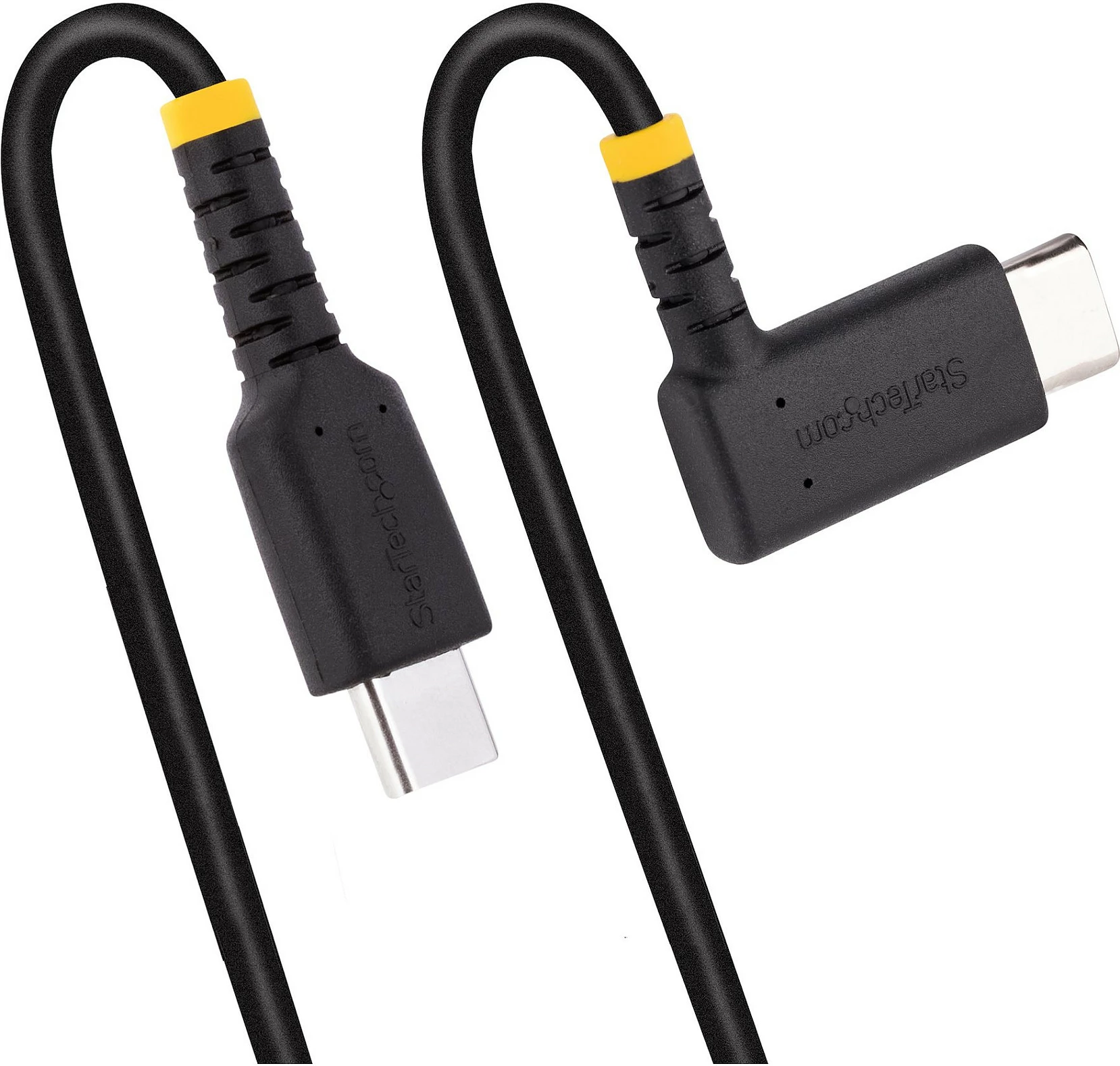 Kabllo karikimi USB-C StarTech 0.3m, këndore (Right Angle), 60W PD 3A, USB 2.0, e zezë