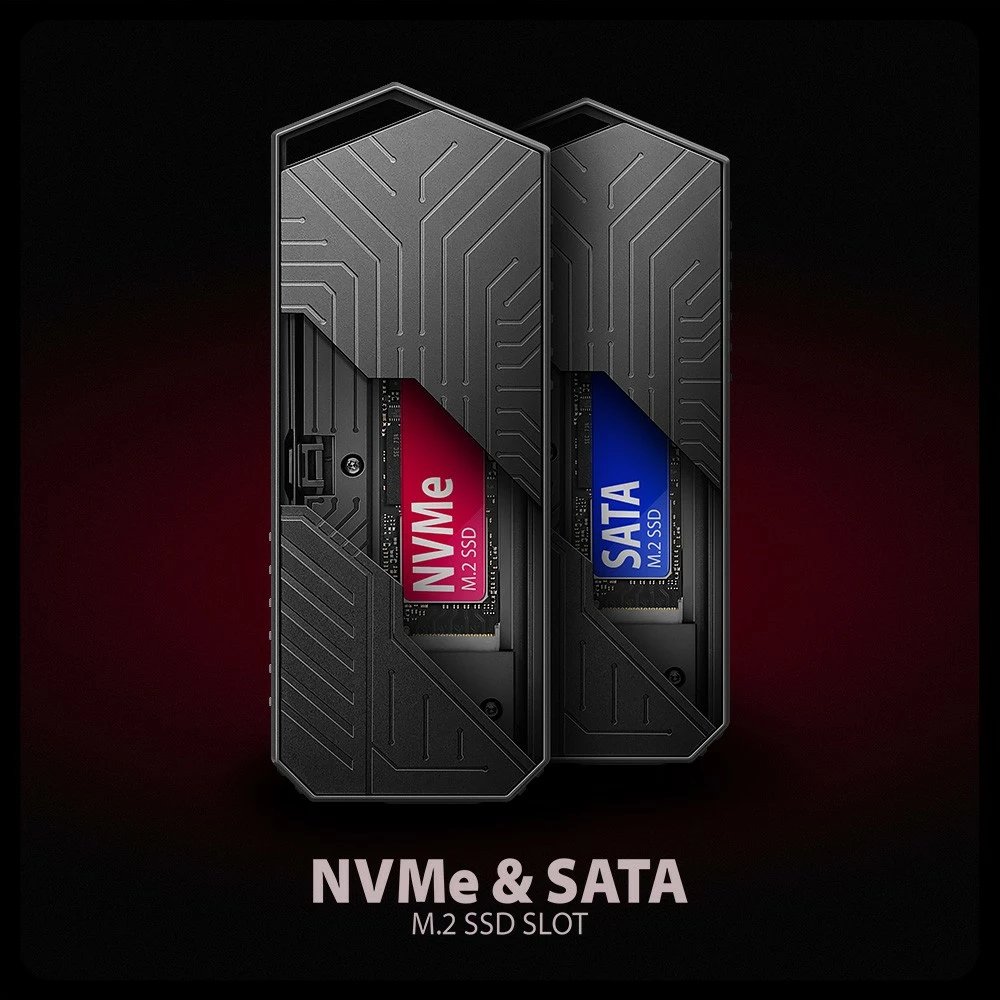 Kasë e jashtme AXAGON EEM2-GAM për SSD M.2 NVMe/SATA, USB-C 3.2 Gen 2, e zezë