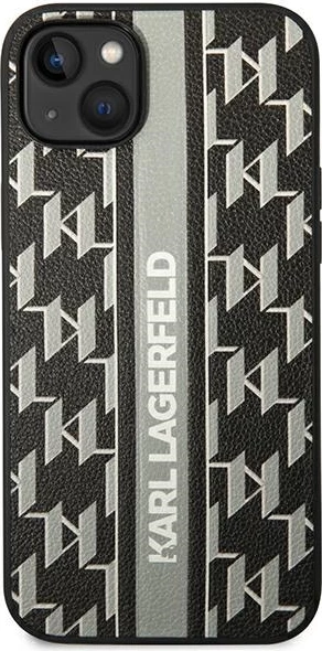 Mbështjellës Karl Lagerfeld KLHCP14MPGKLSKG për iPhone 14 Plus 6.7", Monogram Stripe, Gri
