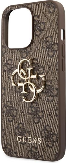 Mbështjellës Guess 4G Big Metal Logo për iPhone 13 Pro Max, Kafe
