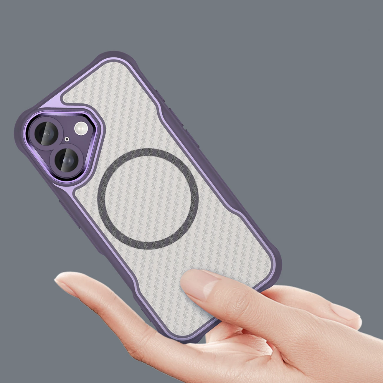 Mbështjellës Hurtel Leading Series MagSafe për iPhone 16, TPU, Vjollcë