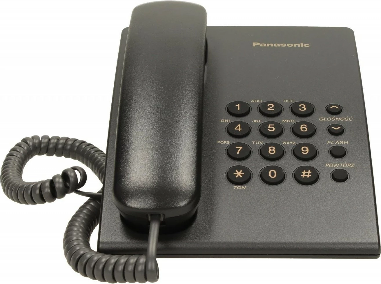Telefon fiks Panasonic KX-TS500, me kabllo, i zi