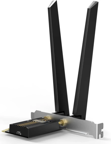 Kartelë rrjeti PCIe TP-LINK Archer TBE552E Wi‑Fi 7 BE9300, tri-band, Bluetooth 5.4, 2 antena të jashtme, e zezë, set