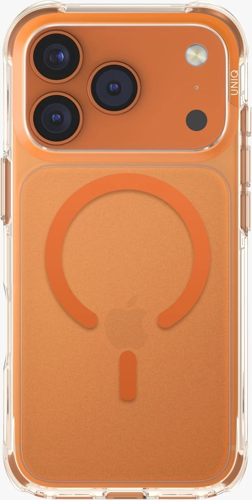 Mbështjellës UNIQ LifePro Xtreme Magclick Charging për iPhone 17 Pro, MagSafe, TPU/PC, portokalli