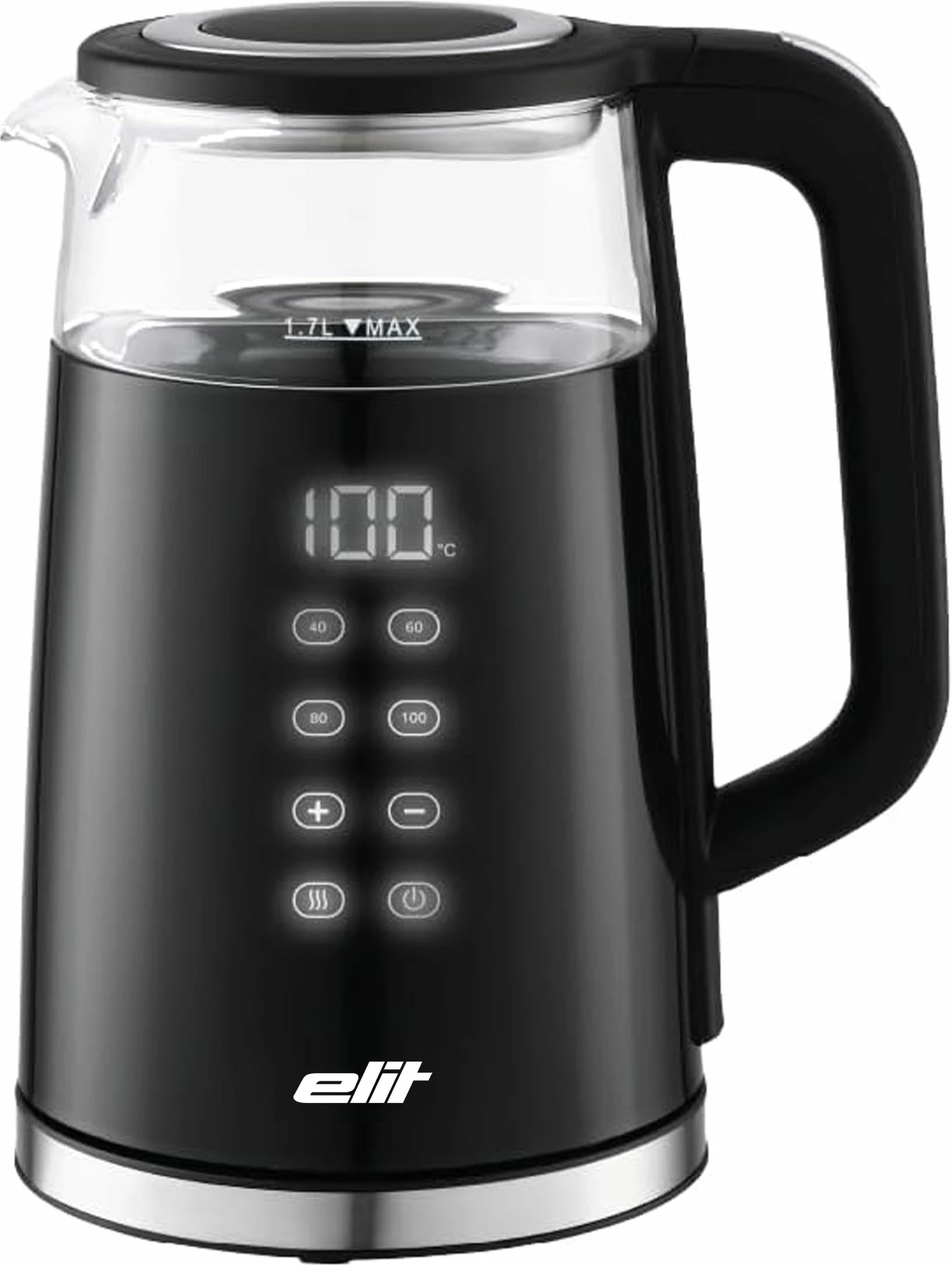 Çajnik elektrik Elit AQUAPRO 1.7B 1.7L me ekran digjital, i zi