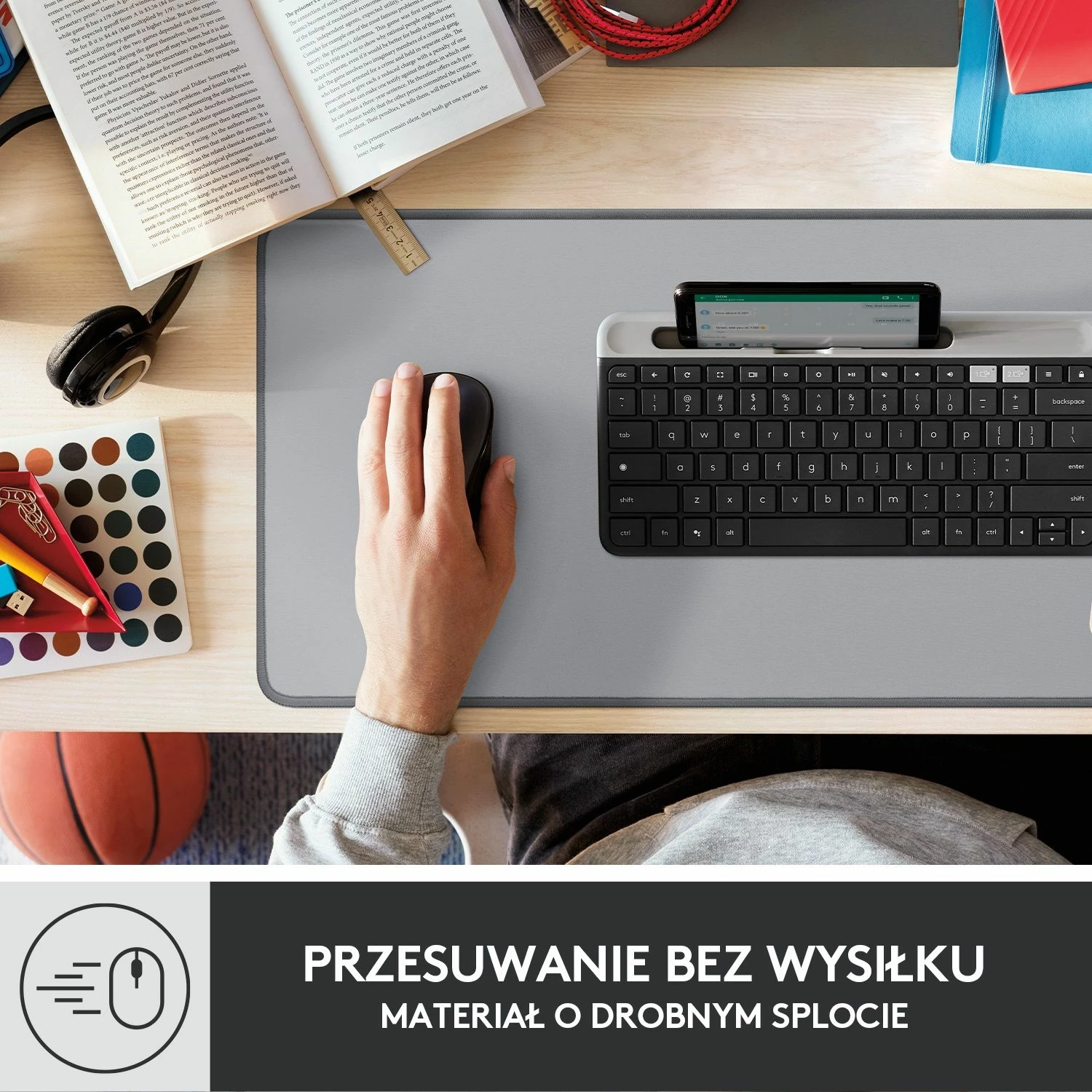 Mauspad Logitech Studio Series 956-000052 70x30cm, gri e mesme